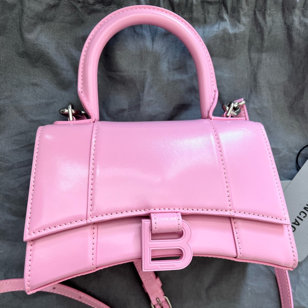 Balenciaga Pink Hourglass Top Handle Bag